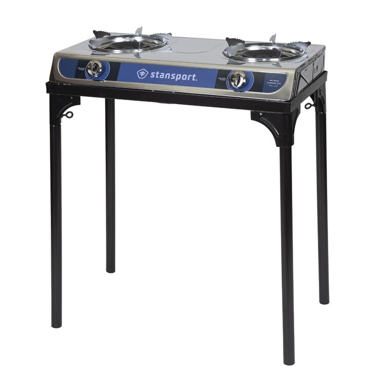 Stainless Steel 2 Burner Stove with Stand